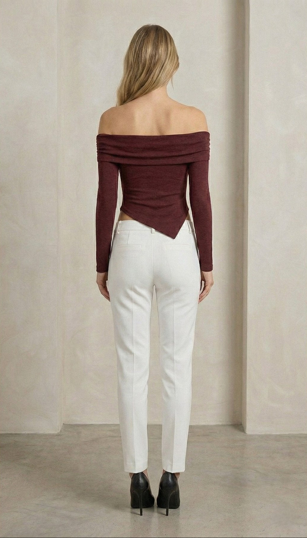 Kadın Off-the-shoulder blouse Tokalı Asimetrik Bluz | QUEENDA