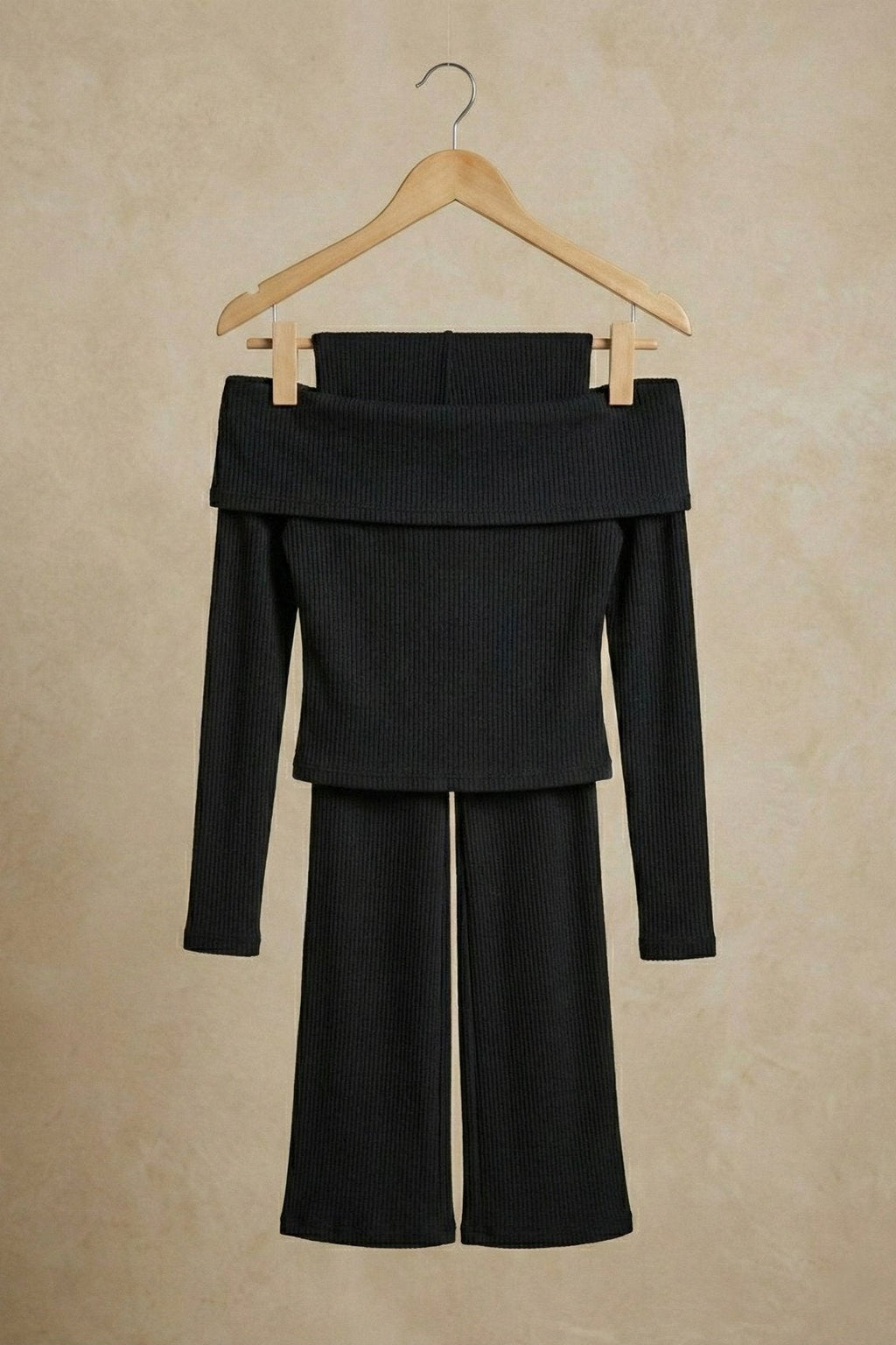 Kadın Düşük omuzlu Uzun Kollu İki Parça Takım | QUEENDA