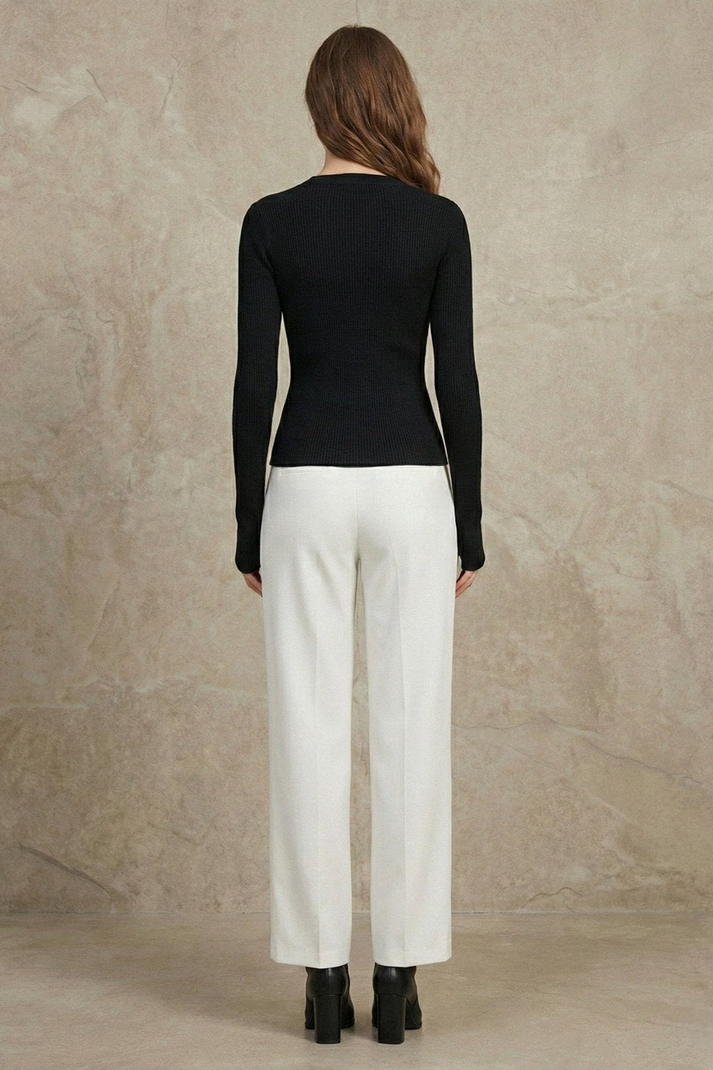 Kadın Parmak Geçmeli Uzun Kollu Rib Bluz | QUEENDA