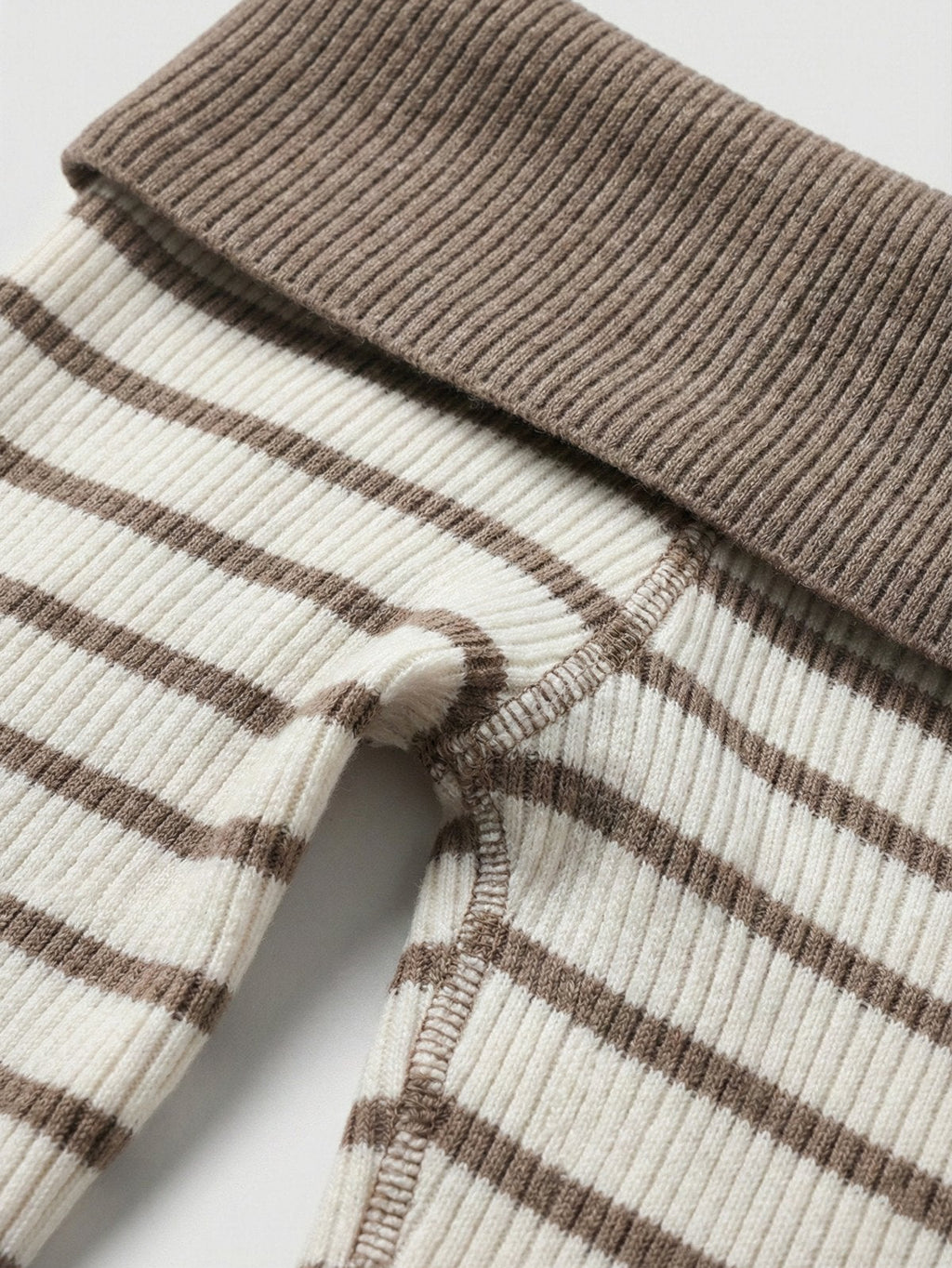 Kadın Off-the-shoulder Çizgili Rib Triko Bluz | QUEENDA