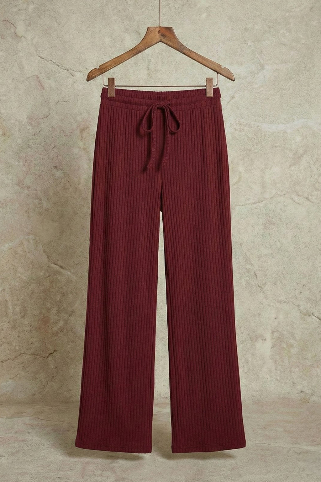 Kadın Yüksek Belli Kaşkorse kumaşlı Geniş Paça Pantolon | QUEENDA