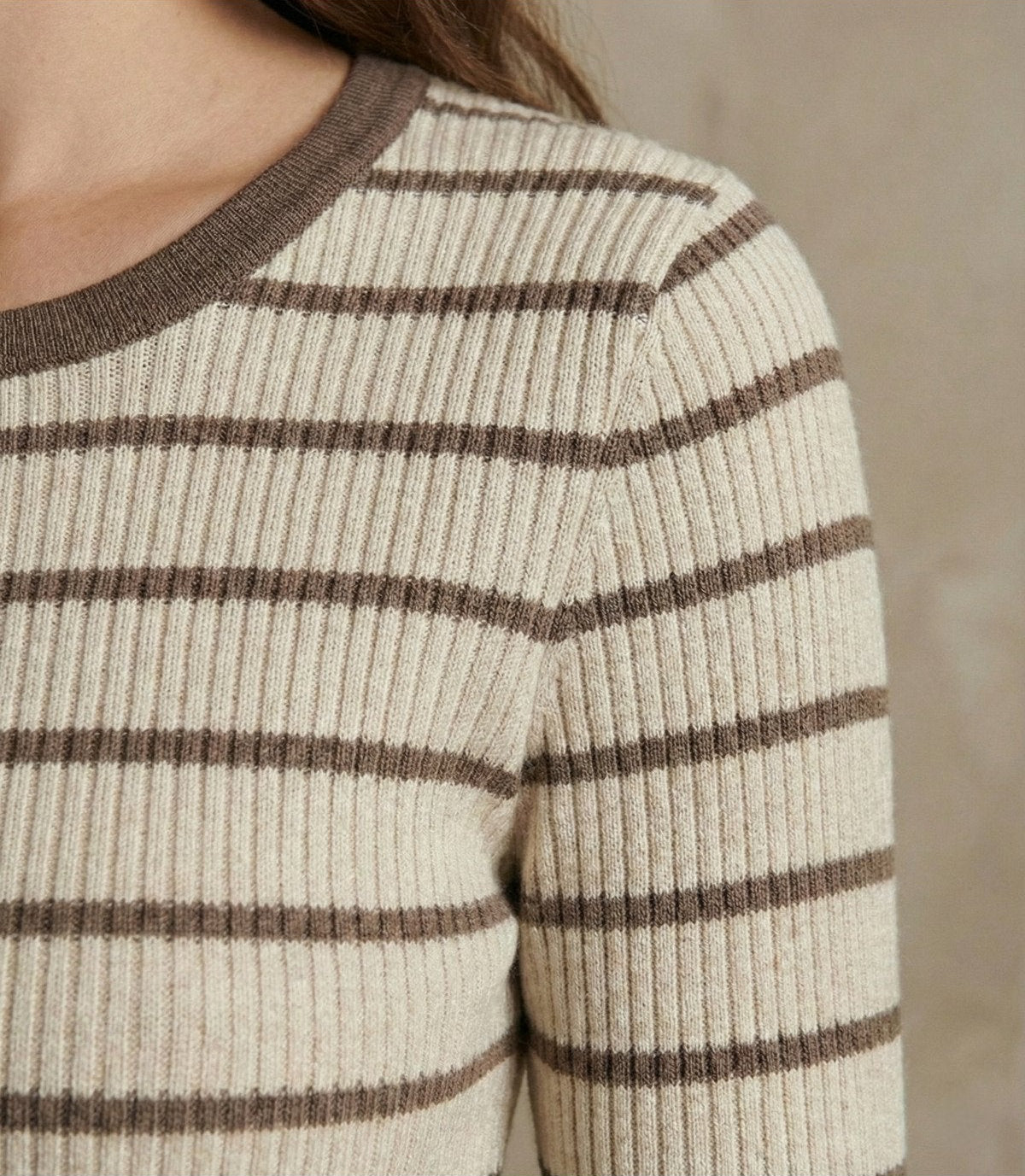 Kadın Parmak Geçmeli Uzun Kollu Rib Bluz | QUEENDA