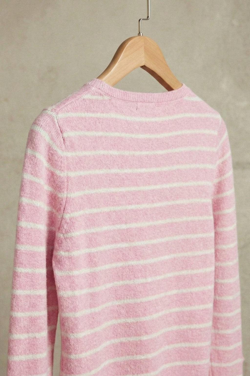 Kadın Parmak Geçmeli Çizgili Uzun Kollu Rib Bluz | QUEENDA