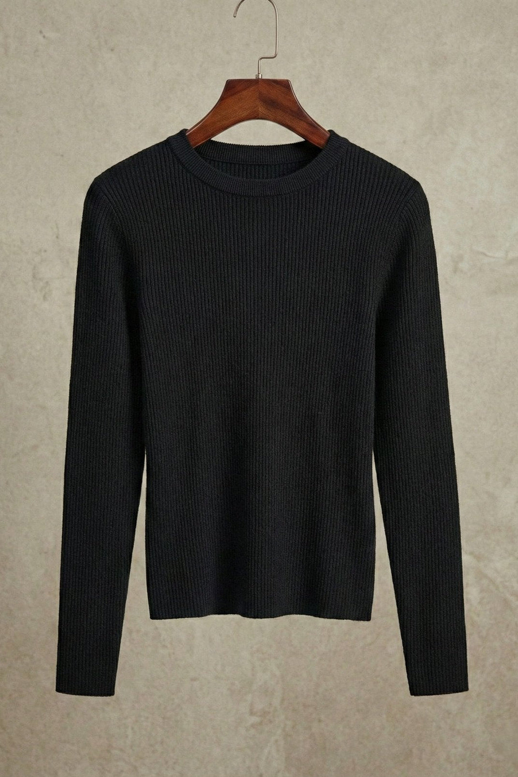 Kadın Parmak Geçmeli Uzun Kollu Rib Bluz | QUEENDA