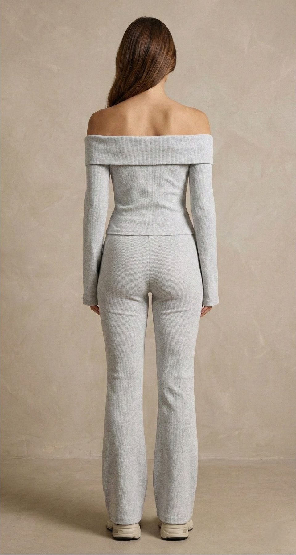 Kadın Düşük omuzlu Uzun Kollu İki Parça Takım | QUEENDA